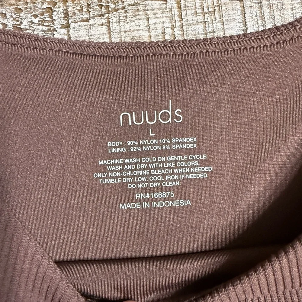 nuuds ribbed crewneck tank Bodysuit- coffee - Picture 6 of 6